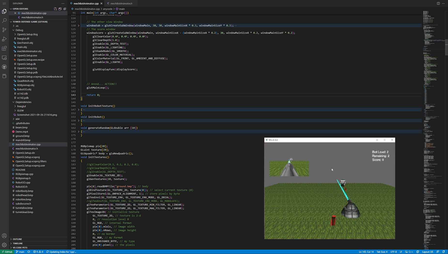 screenshot of code